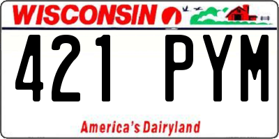 WI license plate 421PYM