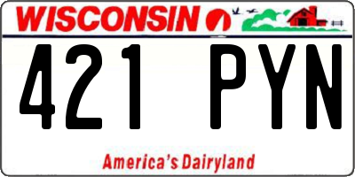 WI license plate 421PYN