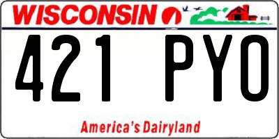WI license plate 421PYO