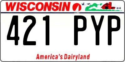WI license plate 421PYP