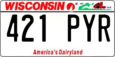 WI license plate 421PYR
