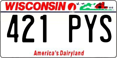 WI license plate 421PYS