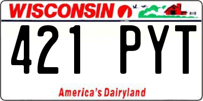 WI license plate 421PYT