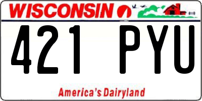 WI license plate 421PYU