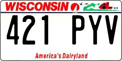 WI license plate 421PYV