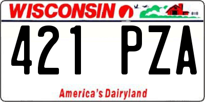 WI license plate 421PZA