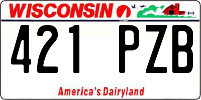 WI license plate 421PZB