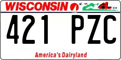 WI license plate 421PZC