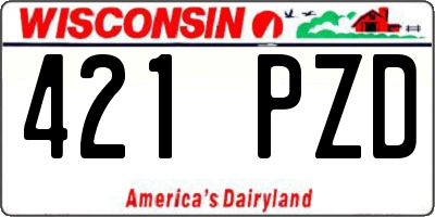 WI license plate 421PZD