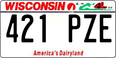 WI license plate 421PZE