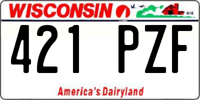 WI license plate 421PZF