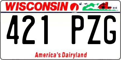WI license plate 421PZG