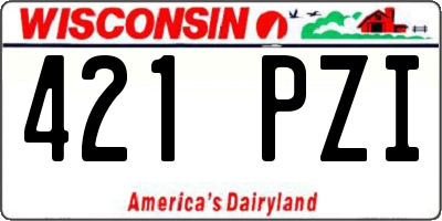 WI license plate 421PZI