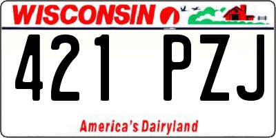 WI license plate 421PZJ