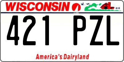 WI license plate 421PZL