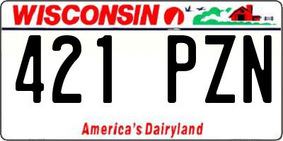 WI license plate 421PZN