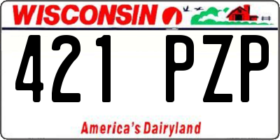 WI license plate 421PZP