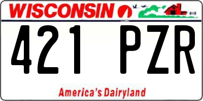 WI license plate 421PZR
