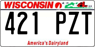 WI license plate 421PZT