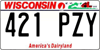 WI license plate 421PZY