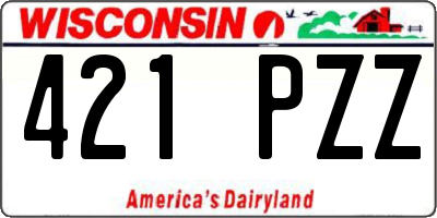 WI license plate 421PZZ