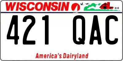 WI license plate 421QAC