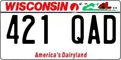 WI license plate 421QAD