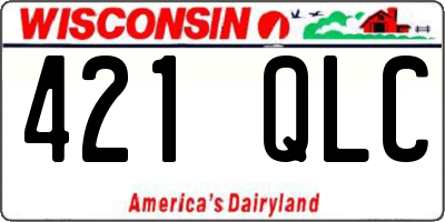 WI license plate 421QLC