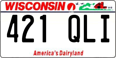 WI license plate 421QLI