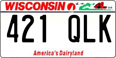 WI license plate 421QLK