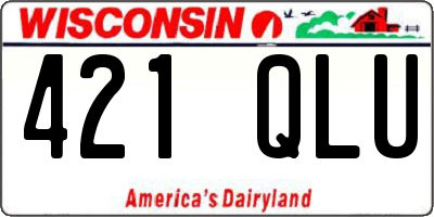 WI license plate 421QLU