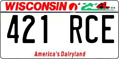 WI license plate 421RCE