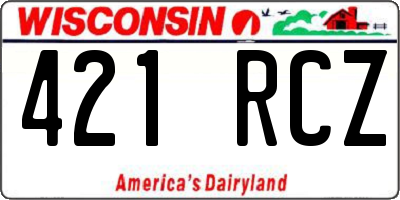 WI license plate 421RCZ
