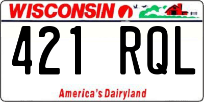 WI license plate 421RQL