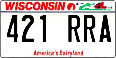 WI license plate 421RRA