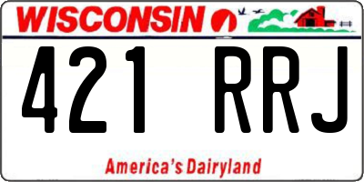 WI license plate 421RRJ