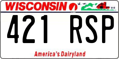 WI license plate 421RSP