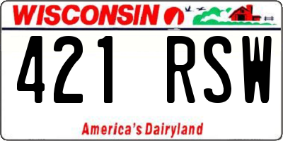 WI license plate 421RSW