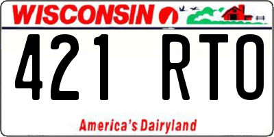 WI license plate 421RTO