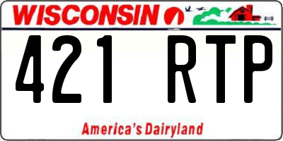 WI license plate 421RTP