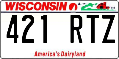 WI license plate 421RTZ
