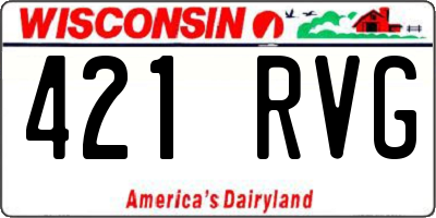 WI license plate 421RVG