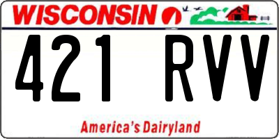 WI license plate 421RVV