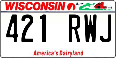 WI license plate 421RWJ