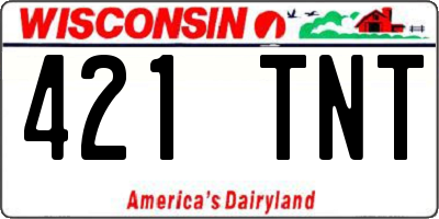 WI license plate 421TNT