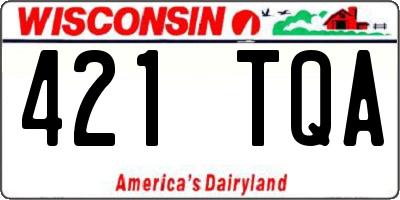 WI license plate 421TQA
