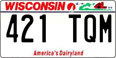 WI license plate 421TQM
