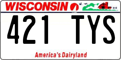 WI license plate 421TYS