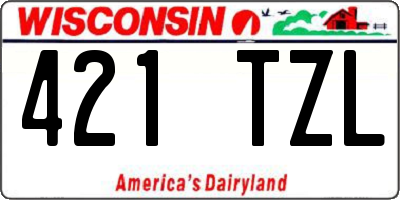 WI license plate 421TZL