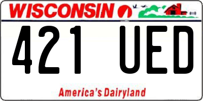 WI license plate 421UED